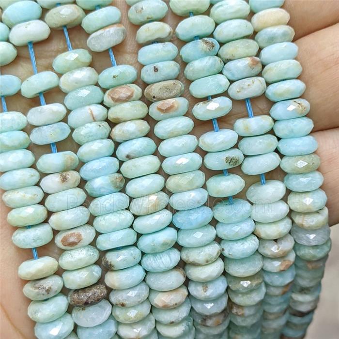 Natural Blue Hemimorphite Heishi Beads Faceted