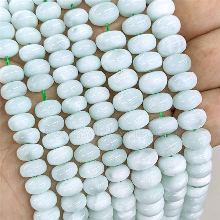 Green Snowflake Angelite Rondelle Beads Smooth