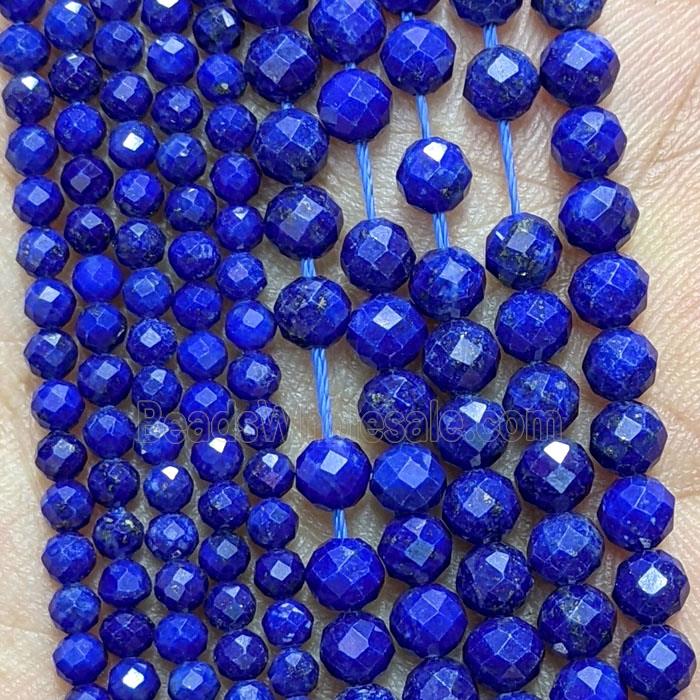 Natural Blue Lapis Lazuli Beads Faceted Round
