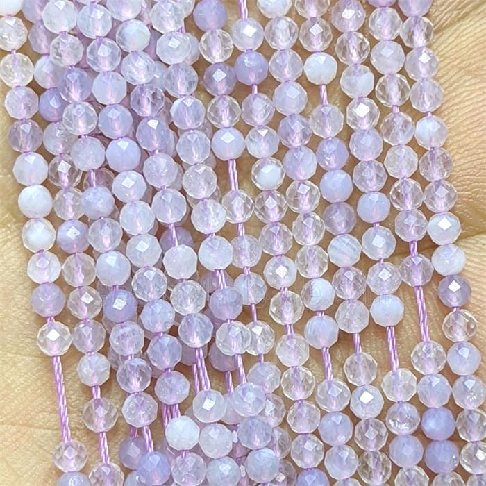 Natural Lavender Opal Beads Faceted Round
