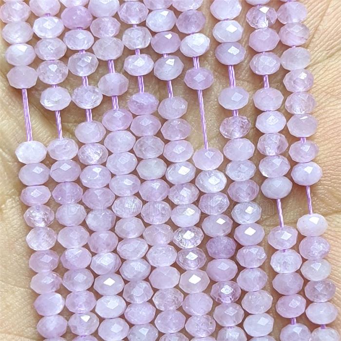 Natural Lavender Kunzite Beads Faceted Rondelle