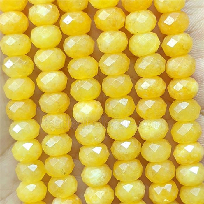Golden Jade Beads Faceted Rondelle Dye