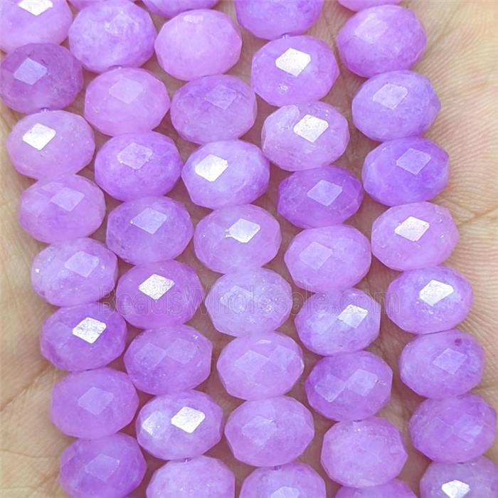 Lavender Jade Beads Faceted Rondelle Dye