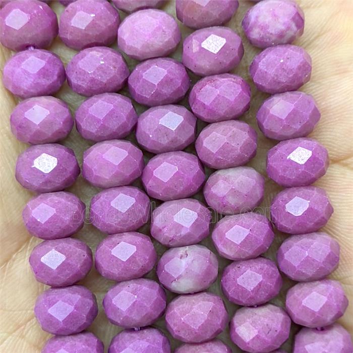Lavender Jade Beads Faceted Rondelle Dye