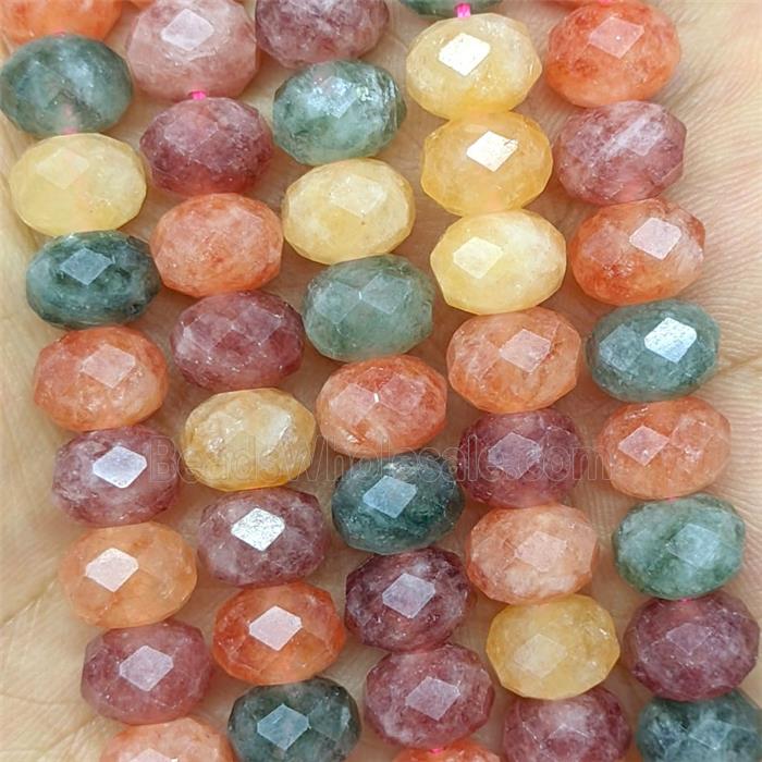 Jade Beads Faceted Rondelle Dye Multicolor