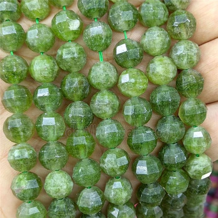 Green Dye Jade Round Beads Cutted