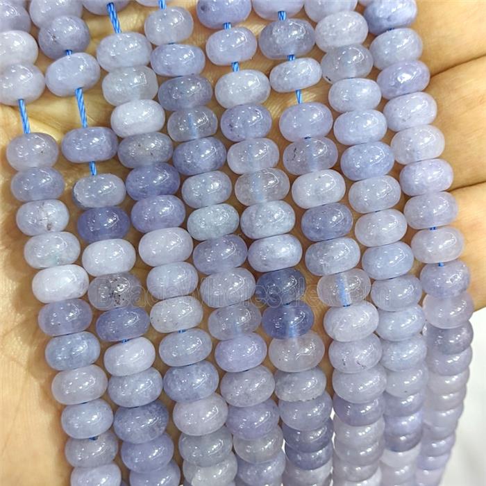 Lt.blue Dye Jade Beads Smooth Rondelle