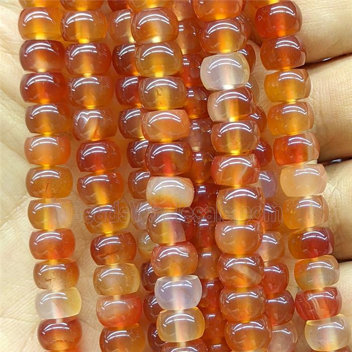 Red Carnelian Agate Rondelle Beads Smooth