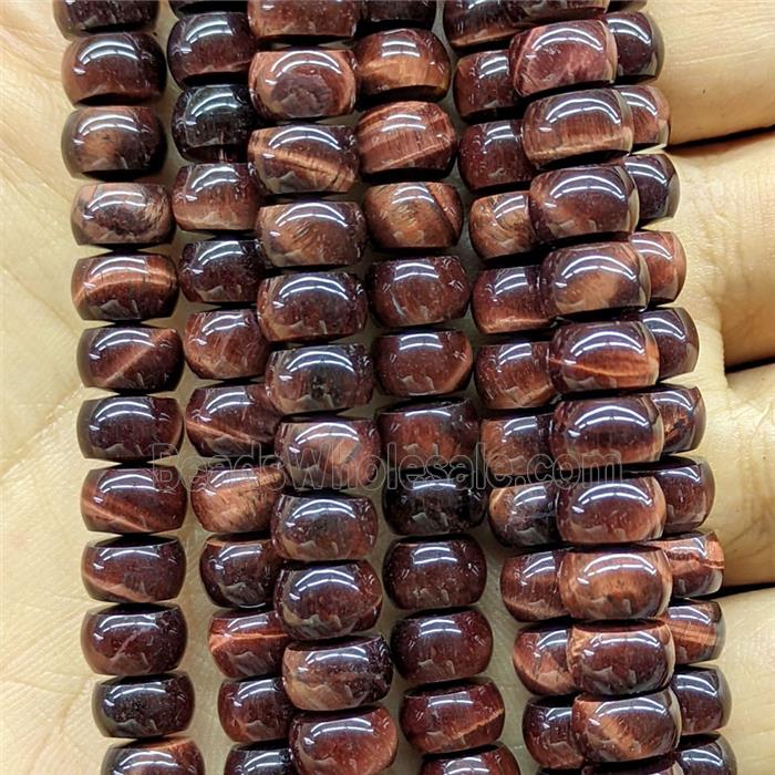 Tiger Eye Stone Rondelle Beads Smooth Red Dye