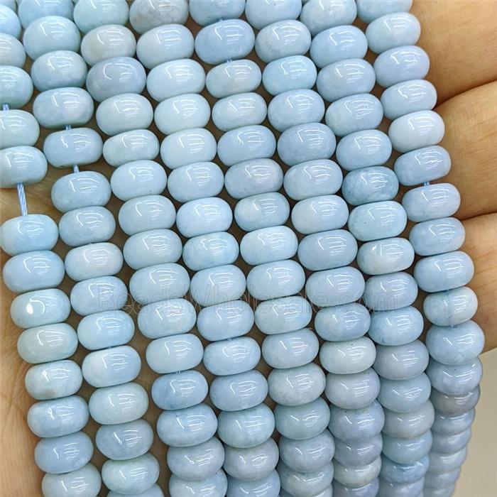 Blue Jade Rondelle Beads Smooth Dye