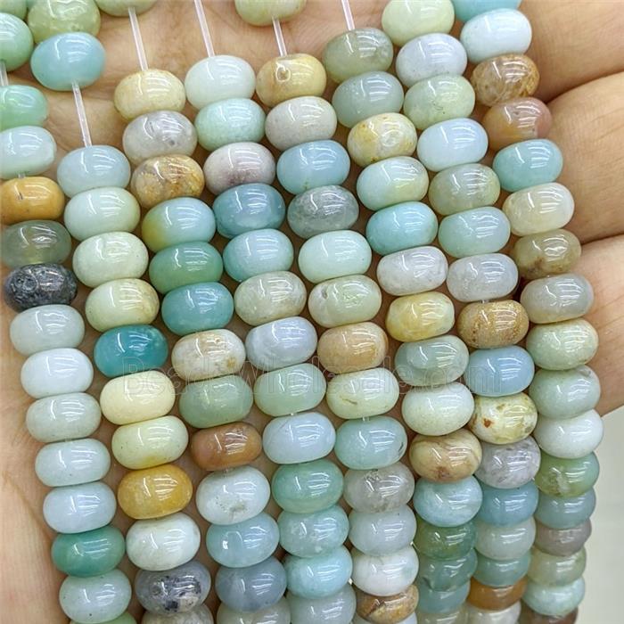 Chinese Amazonite Rondelle Beads Smooth Multicolor
