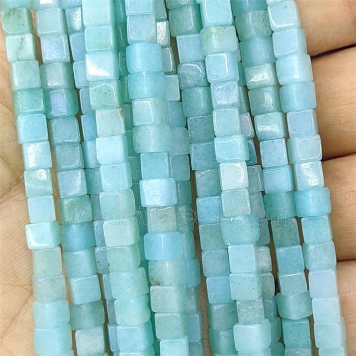 Blue Amazonite Cube Beads