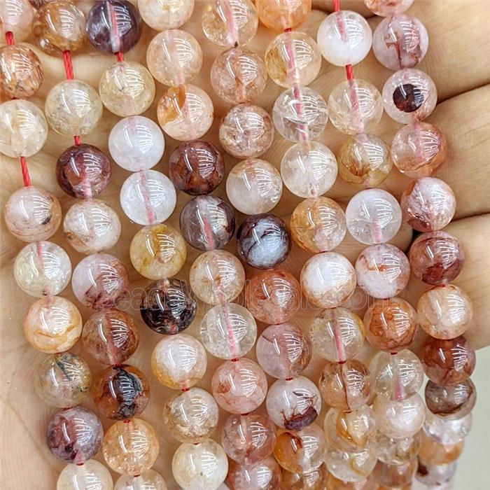 Red Hematoid Quartz Beads Smooth Round