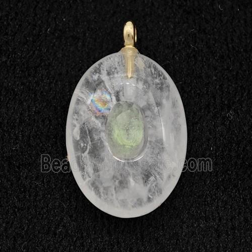 Natural Clear Quartz Oval Pendant