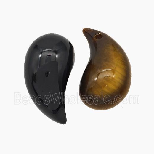 Natural Tiger Eye Stone Comma Pendant