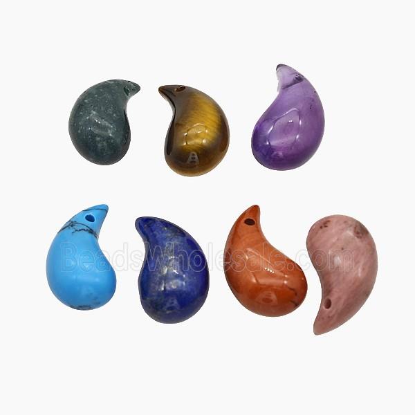 Natural Gemstone Comma Pendant Teardrop