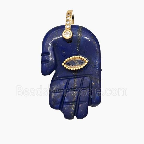 Natural Blue Lapis Lazulie Buddha-Hand Pendant