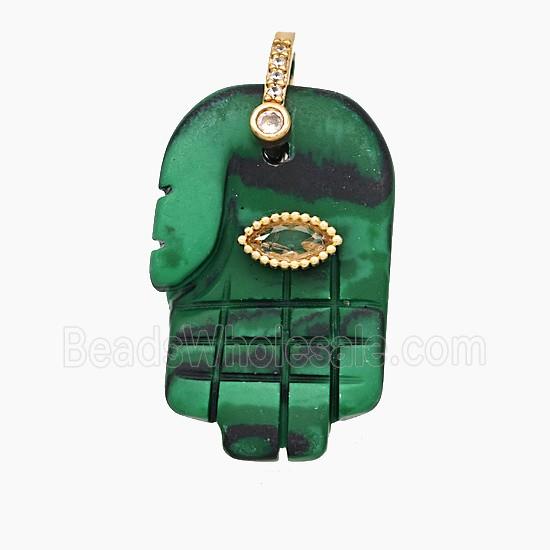 Green Synthetic Malachite Pendant Buddha-Hand
