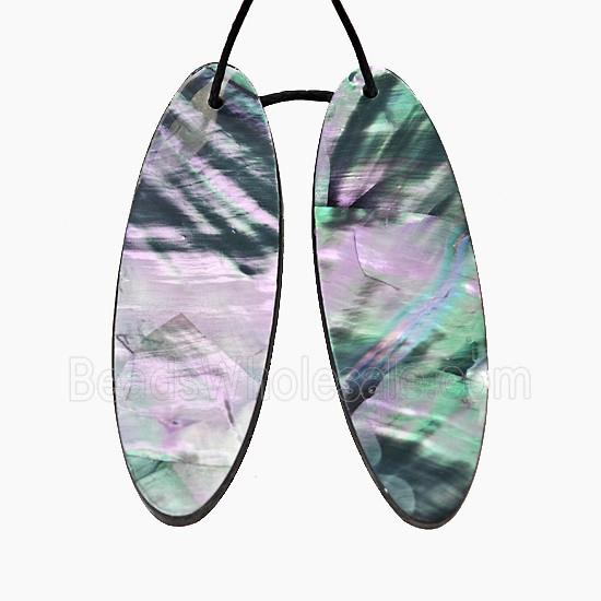 Gray Abalone Shell Oval Pendant