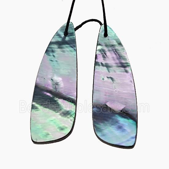 Gray Abalone Shell Teardrop Pendant