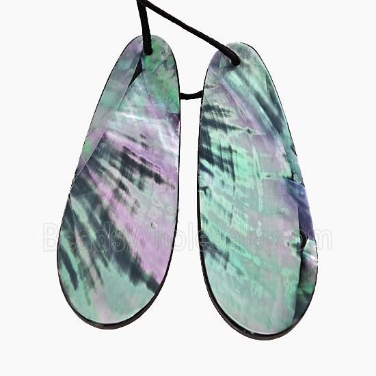 Gray Abalone Shell Teardrop Pendant