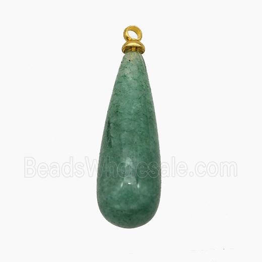 Natural Green Strawberry Quartz Teardrop Pendant