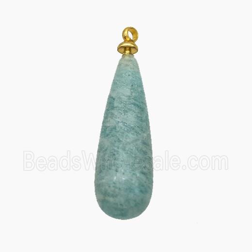 Natural Green Amazonite Teardrop Pendant