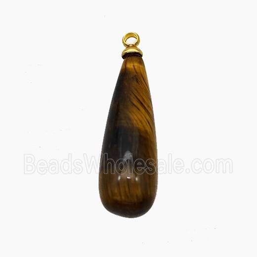 Natural Tiger Eye Stone Teardrop Pendant