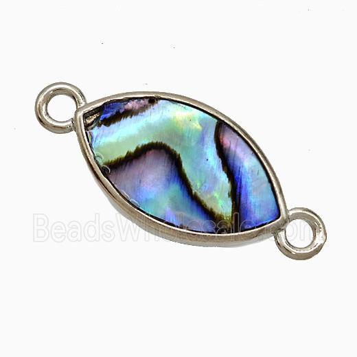 Abalone Shell Eye Connector Platinum Plated