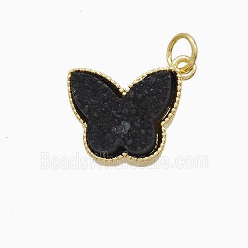 Druzy Quartz pendant, gold plated