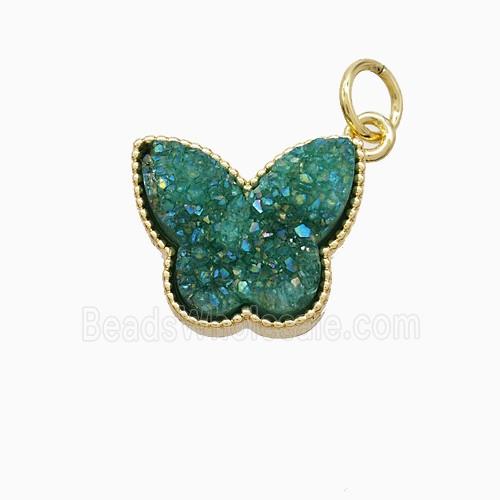 Druzy Quartz pendant, gold plated