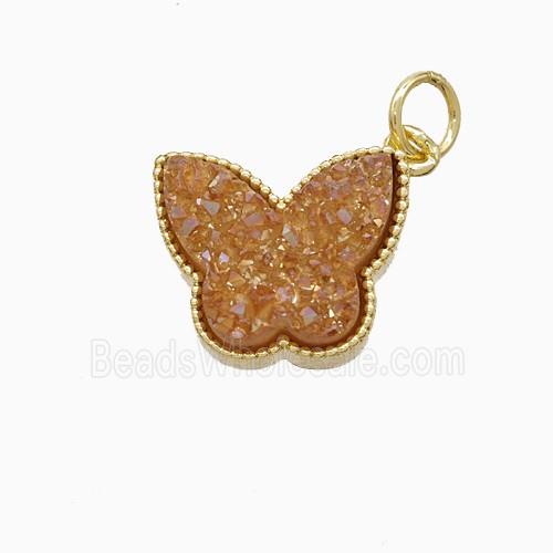 Druzy Quartz pendant, gold plated