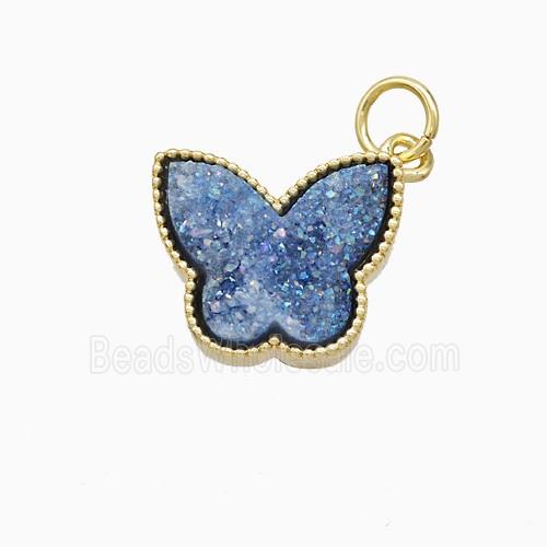 Druzy Quartz pendant, gold plated