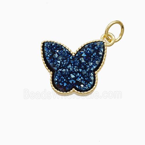 Druzy Quartz pendant, gold plated
