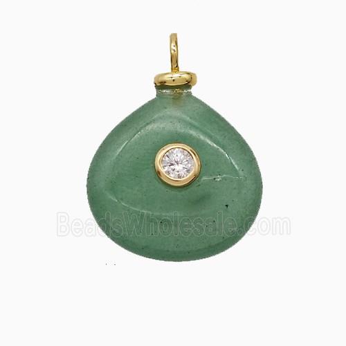 gemstone Pendant pave zircon, gold plated