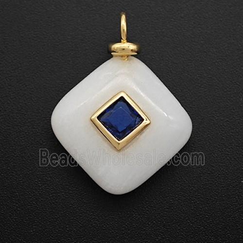 gemstone Pendant pave zircon, gold plated