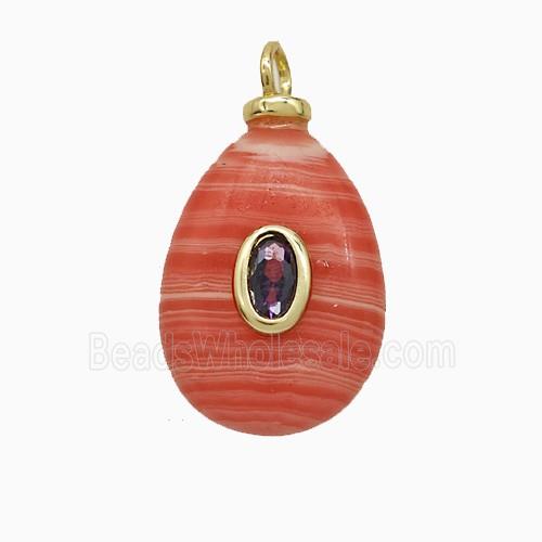 gemstone Pendant pave zircon, gold plated
