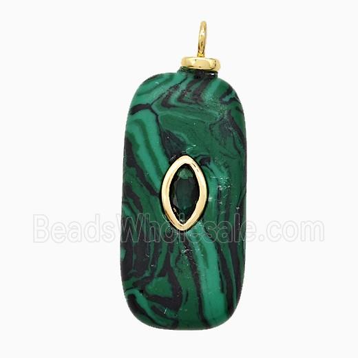 gemstone Pendant pave zircon, gold plated