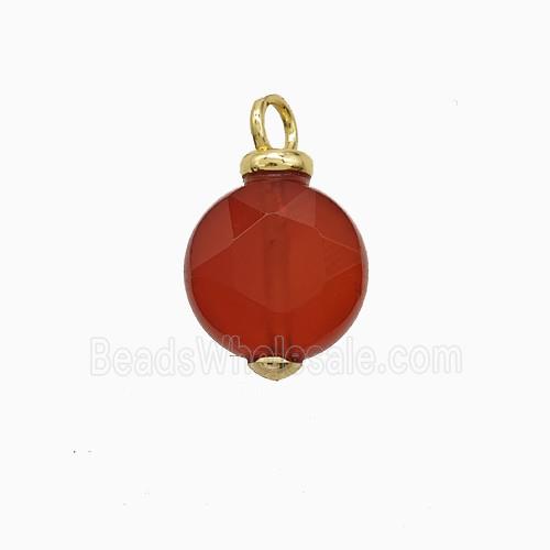 Red Dye Jade Coin Pendant