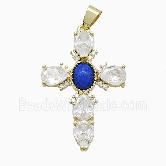 gemstone Pendant pave zircon, gold plated