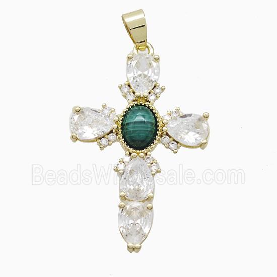gemstone Pendant pave zircon, gold plated