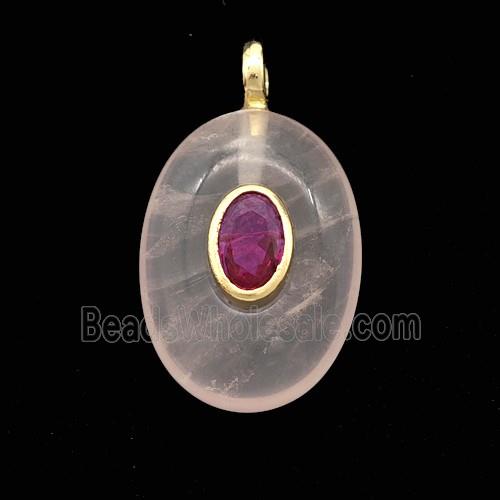 gemstone Pendant pave zircon, gold plated