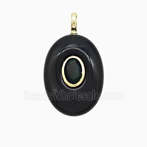 gemstone Pendant pave zircon, gold plated