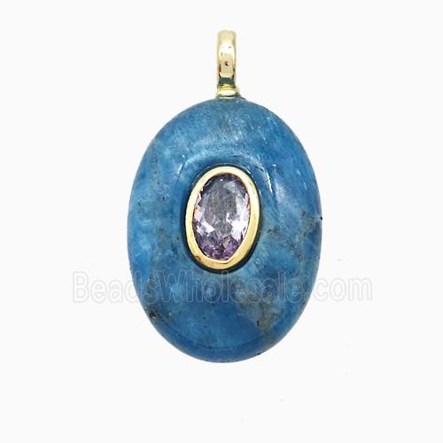 gemstone Pendant pave zircon, gold plated