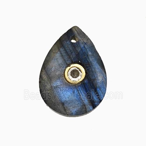 gemstone Pendant pave zircon, gold plated