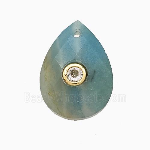gemstone Pendant pave zircon, gold plated