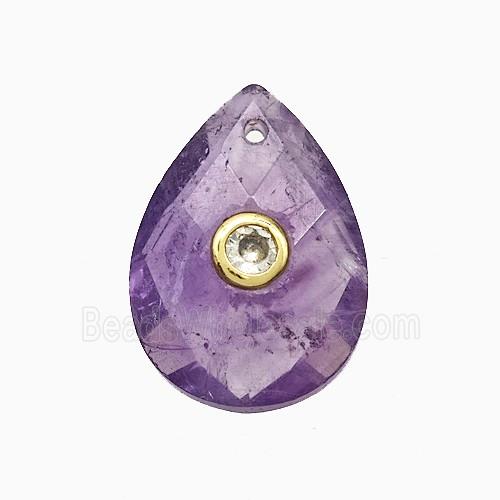 gemstone Pendant pave zircon, gold plated