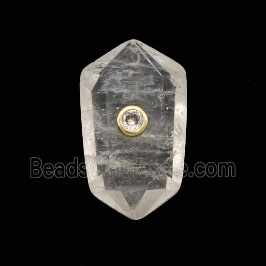 gemstone Pendant pave zircon, gold plated