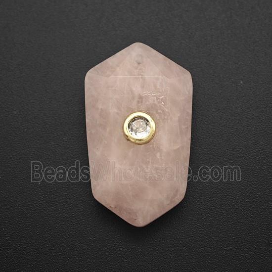 gemstone Pendant pave zircon, gold plated