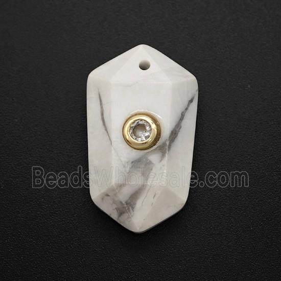 gemstone Pendant pave zircon, gold plated
